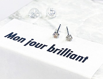 [MJBE281] ONE &amp; ONLY 0.1ct 천연 다이아몬드 플래티넘 스터드 귀걸이